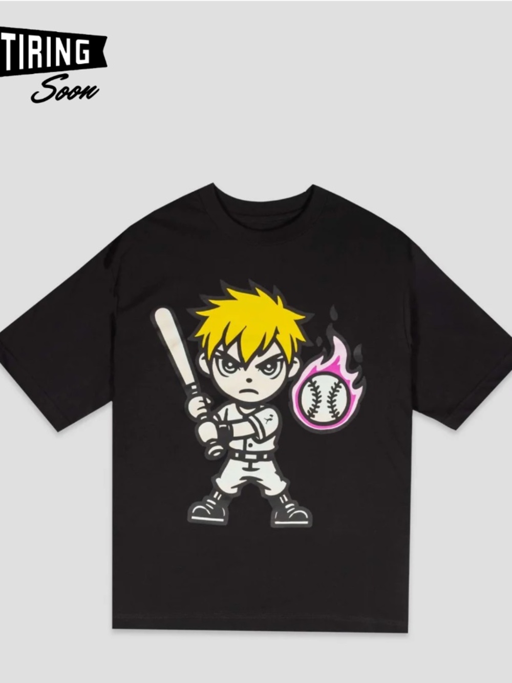 Baseballism Yakyu Anime Energy Blast (Black) PimaTee NWT